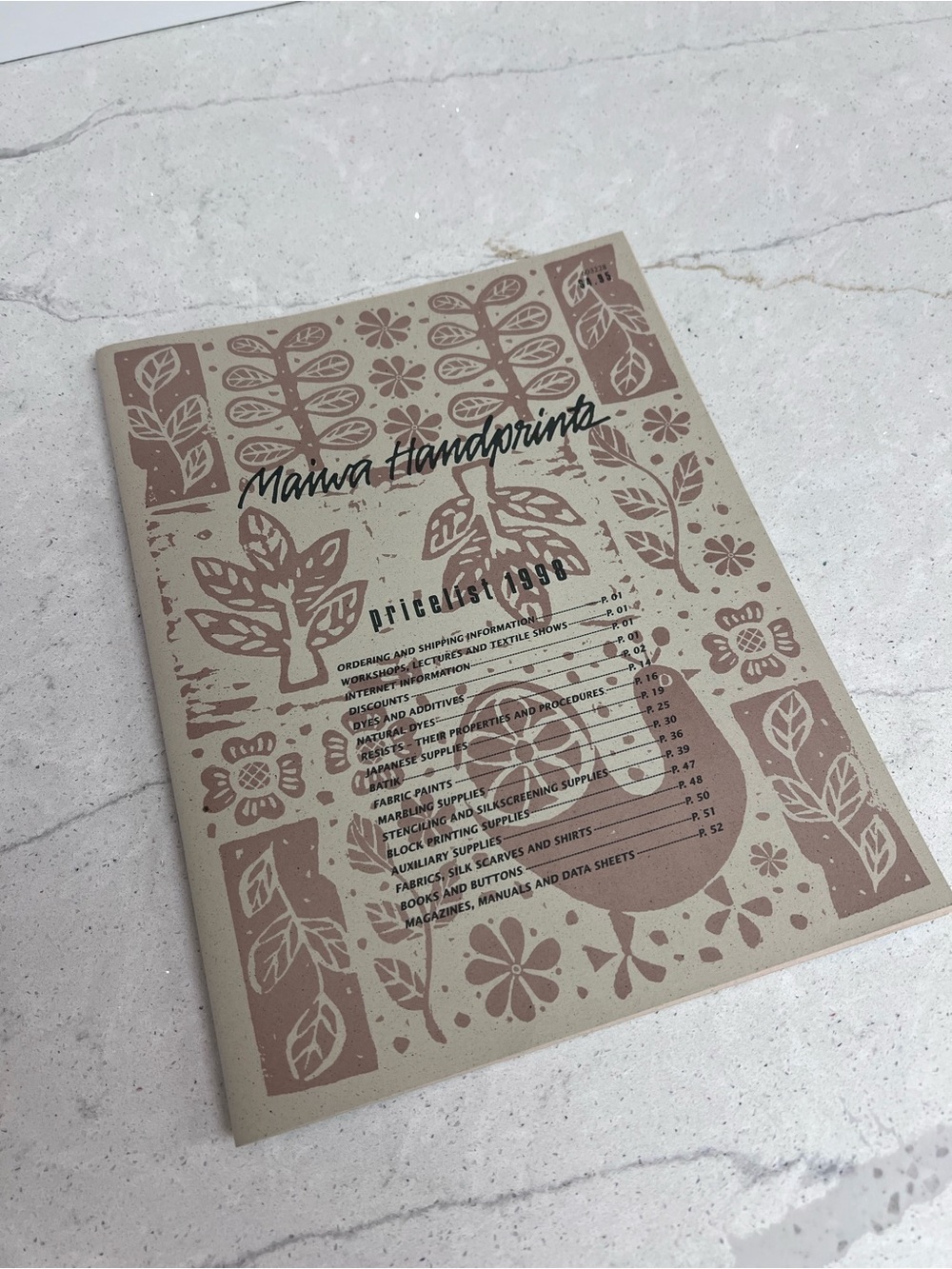 Vintage, 1998 Maiwa Handprints catalog book. Textile instruction manual booklet.